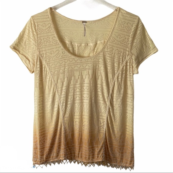 Free People U-neck with Dangling Beads Yellow/Gold - Picture 1 of 5